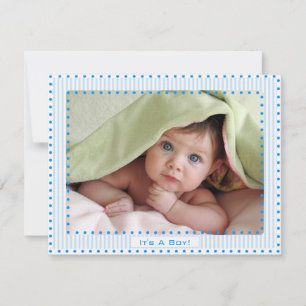 Pojke Rand & Dots Baby Bild Meddelande