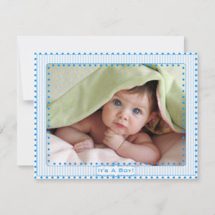 Pojke Rand & Dots Baby Bild Meddelande