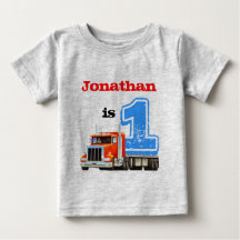 Pojke Red Flat Bed Lastbil 1:a födelsedag