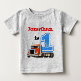 Pojke Red Flat Bed Lastbil 1:a födelsedag Tröja