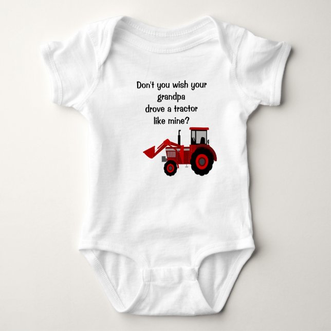 Pojke Red Tractor Grandpa Funny Say T-shirt (Framsida)