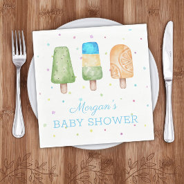 Pojke redo att poppa sommar baby shower pappersservett