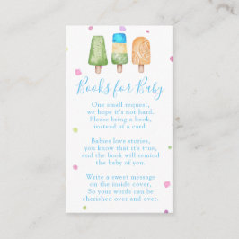 Pojke redo att poppa sommarböcker för baby shower tilläggskort