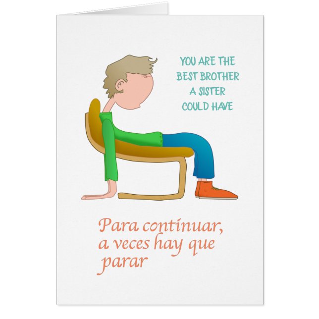 Pojke Rester i en stol Hälsningskort (Framsidan)