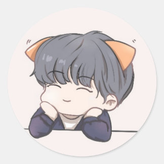 pojke runt klistermärke