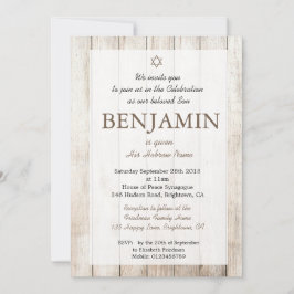 Pojke Rustic Naming Ceremony Hebrew Jewish Inbjudningar