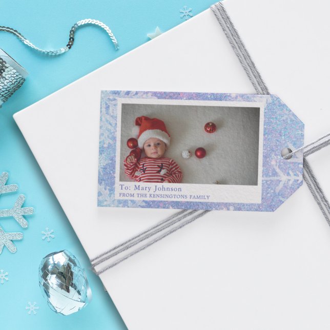 Pojke:s första Personlig i julklapp Märkre Presentetikett (Baby Boy’s First Christmas Personalized Gift Tag)