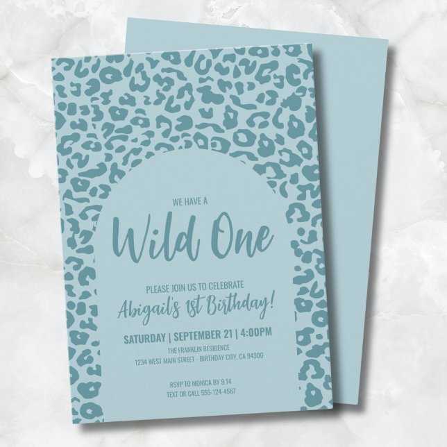Pojke Safari Vilda Ettan 1-års födelsedag Inbjudningar (Boy Safari Wild One 1st Birthday Invitation)