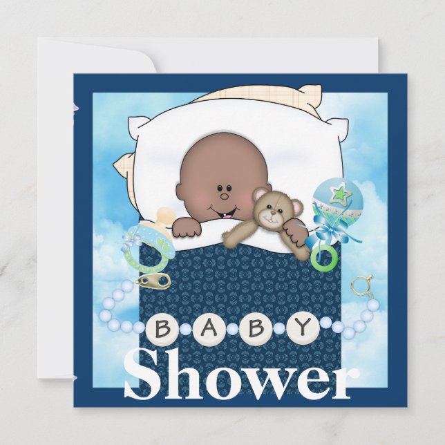 POJKE SHOWER AFRICAN AMERIKANSK INBLANDNING INBJUDNINGAR (Framsida)