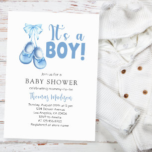 Pojke Shower Det är en Boy Blue Inbjudningar