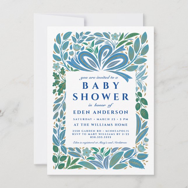 Pojke Shower Gift Inbjudningar (Framsida)