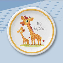 Pojke Shower Giraffe Papper party Plate