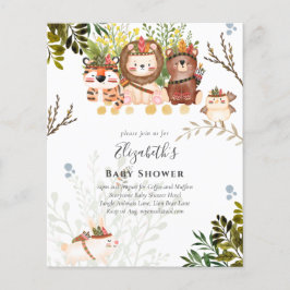 Pojke Shower Inbjudan för jungle Animals Flygblad