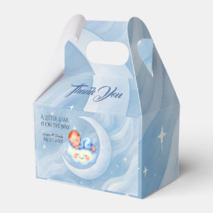 Pojke Shower Inbjudan Moonlight Stars Watercolor Presentaskar