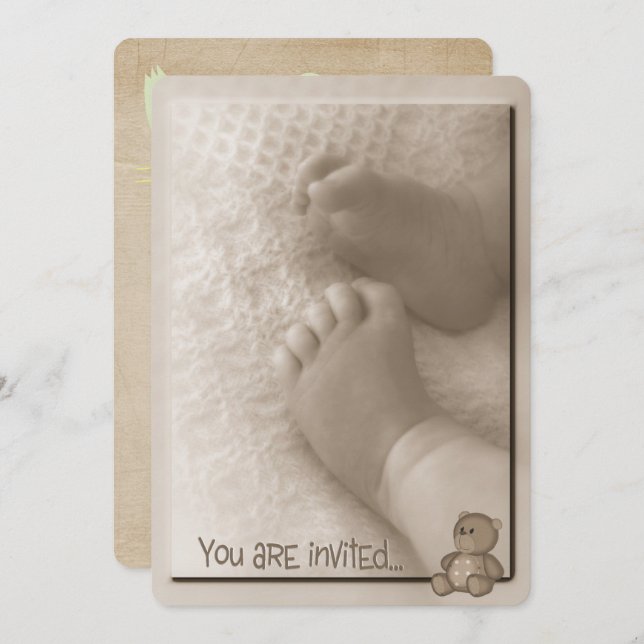 Pojke Shower Inbjudningar (Fram/baksida)