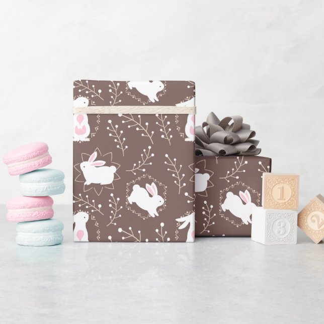 Pojke Shower Rabbits på Brown Presentpapper (Baby Shower)
