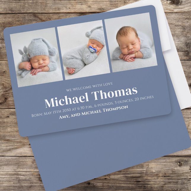 Pojke Simple Photo Collage Blue (Skapare uppladdad)