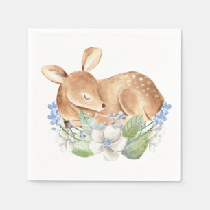 Pojke Skogsmark Älg Baby Shower Pappersservetter