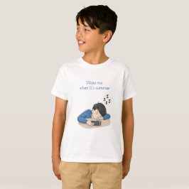 Pojke Sleeping med Wake mig när det är sommar T Shirt