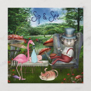 Pojke smutt & ser den tokiga hatter'sens baby inbjudningar