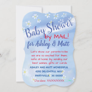 Pojke Soft Daisys Watercolor Baby Shower Inbjudningar