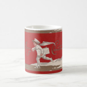 Pojke som åker skridskor vintageThunder_Cove jul Kaffemugg