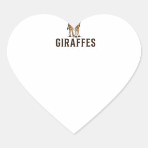 Pojke som älskar giraffer Vintage gravyr skjorta_1 Hjärtformat Klistermärke