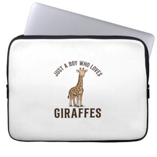 Pojke Som älskar Giraffer Vintage Gravyr T-Shirt_1 Laptop Fodral