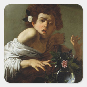 Pojke som bitas av en ödla, c.1595-1600 (olja på fyrkantigt klistermärke