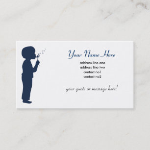Pojke som blåser maskrosen visitkort