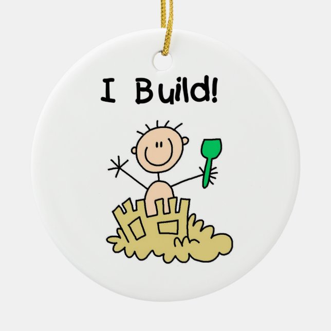 Pojke som jag bygger julgransprydnad keramik (Framsidan)