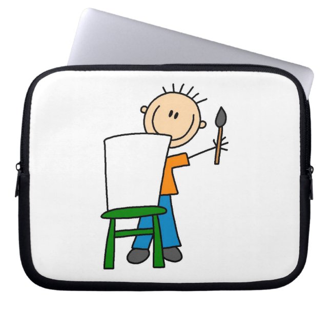 Pojke som målar laptop fodral (Framsidan)