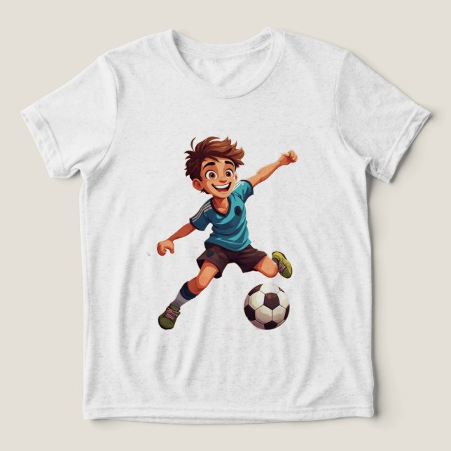 Pojke som spelar fotboll t shirt (Design Framsida)