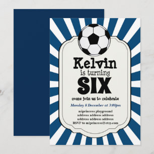 pojke som svänger SIX-fotbolls-bussinbjudan Inbjudningar