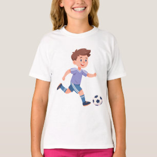 Pojke sparkar fotboll – Barnfotbollsdesign T Shirt