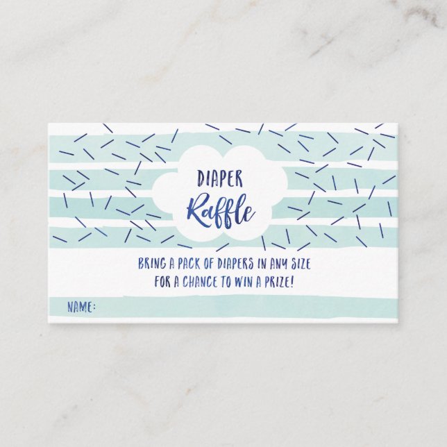 Pojke Sprinkle Diaper Raffle Card - Blue Tilläggskort (Framsida)