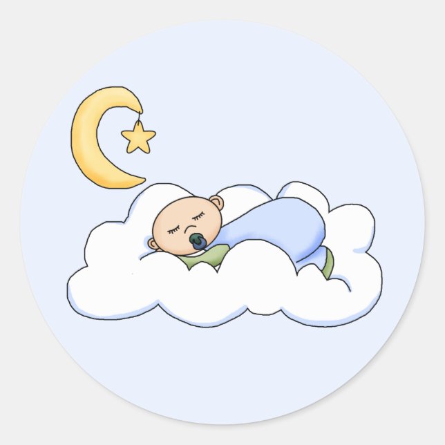 Pojke Stickers Runt Klistermärke (Framsida)