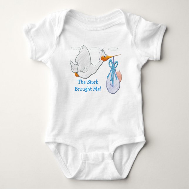 Pojke - Stork Infant Creeper Tee Shirt (Framsida)