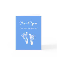 Pojke Tack Cute Blue Newborn Footprint