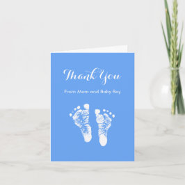 Pojke Tack Cute Blue Newborn Footprint Kort