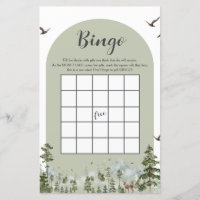 Pojke Tall Träd Skog Berg Barnkalas Bingo