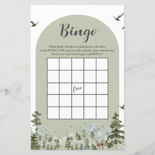 Pojke Tall Träd Skog Berg Barnkalas Bingo