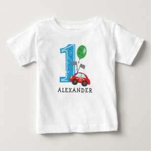 Pojke tävling bil 1:a födelsedag T-Shirt