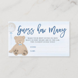 Pojke Teddybjörn Blå Ballong Gissa Hur Många Tilläggskort