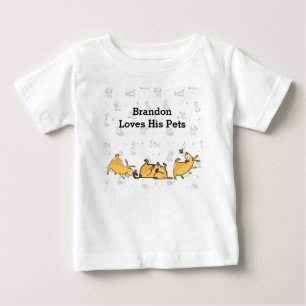 Pojke Tee Shirt med Cute Hundar