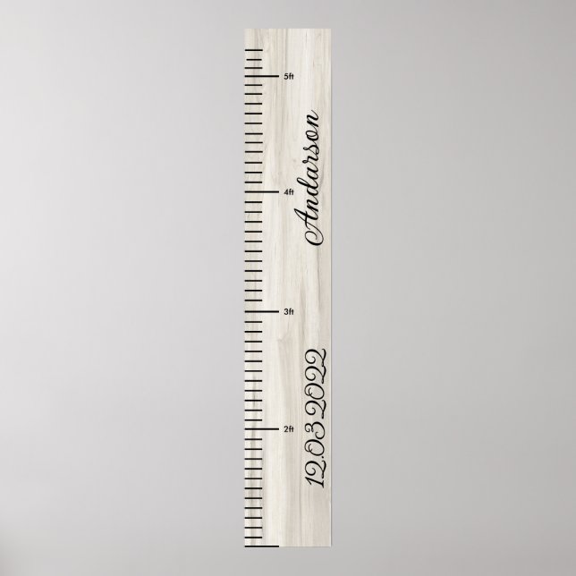 Pojke-tillväxtdiagram för trä Personlig Poster (Framsidan)