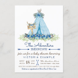 Pojke Tribal Boho TeePee Baby Shower Inbjudningar