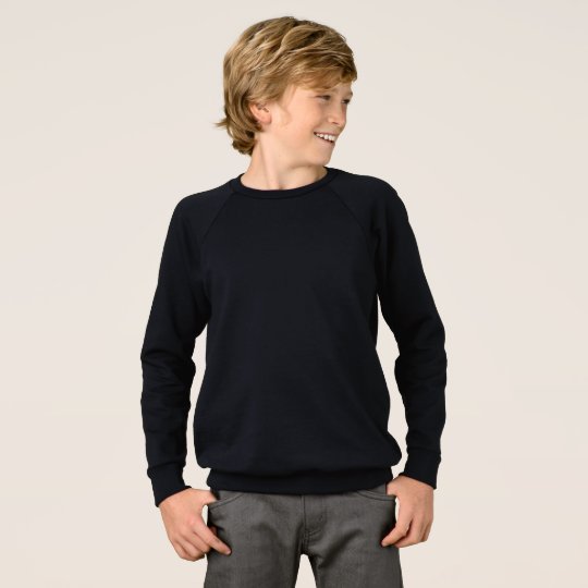 Barn American Apparel Raglan Sweatshirt, Svart