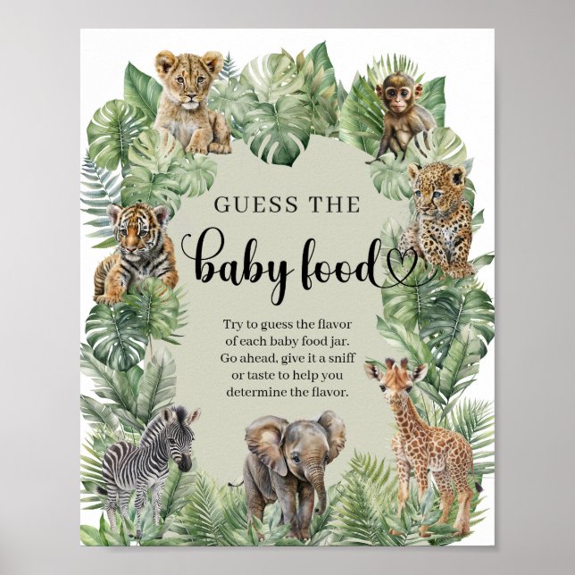 Pojke Tropical Jungle Safari Livsmedelsviltet Baby Poster (Framsidan)