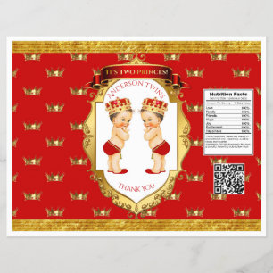 Pojke Twillingar Red Guld Chip Bag Wrapper Reklamblad